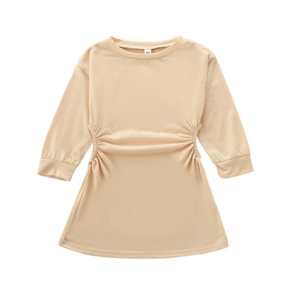 

girl's dresses autumn solid kids baby girl dress long sleeve hollow out loose casual party spring clothes, Red;yellow