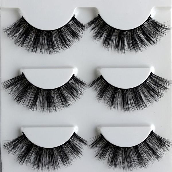 

false eyelashes skonhed 3 pairs beauty thick cross voluminous lashes messy 3d silk fiber extension tools natural makeup