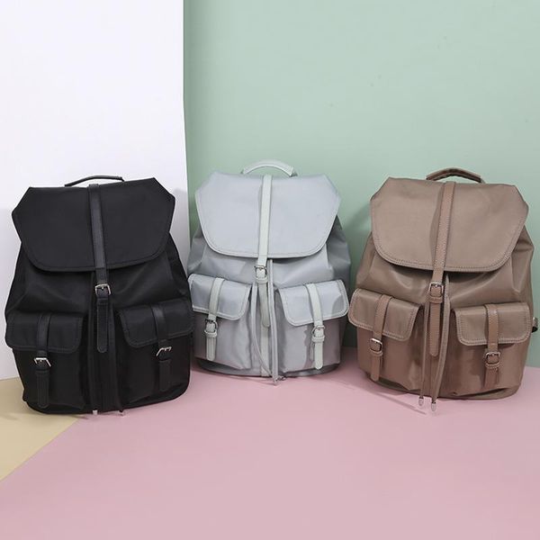 

backpack drawstring , school bags with 2 front pockets for college commuter canvas bookbag rucksack
