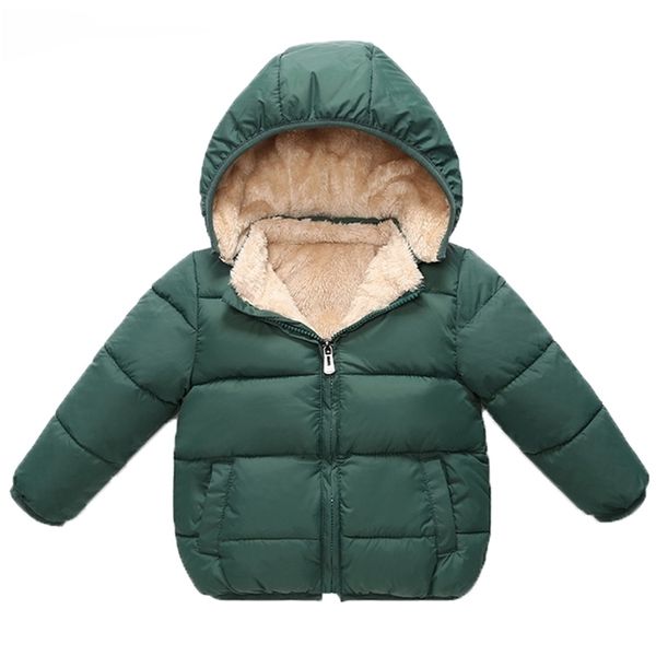 Baby Kids Jackets Jungen Jungen Winterdicke Mäntel warme Kaschmir-Oberbekleidung für Mädchen mit Kapuzenjacke Kinder Kleidung Kleinkind Mantel 1-6y 211204