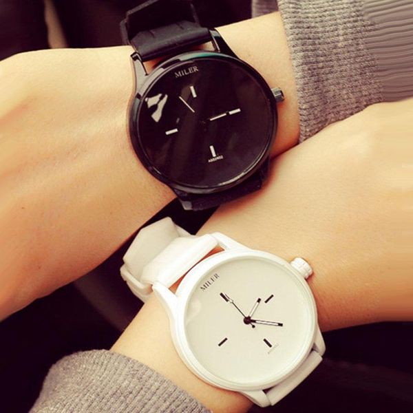

wristwatches brand miler watches fashion casual sport women silicone strap quartz watch ladies gift clearance sale 2021, Slivery;brown