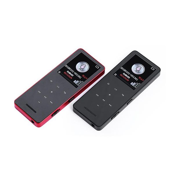 

digital voice recorder 8gb music player touchscreen with earphone jack tf card slot mutil use black red simple to