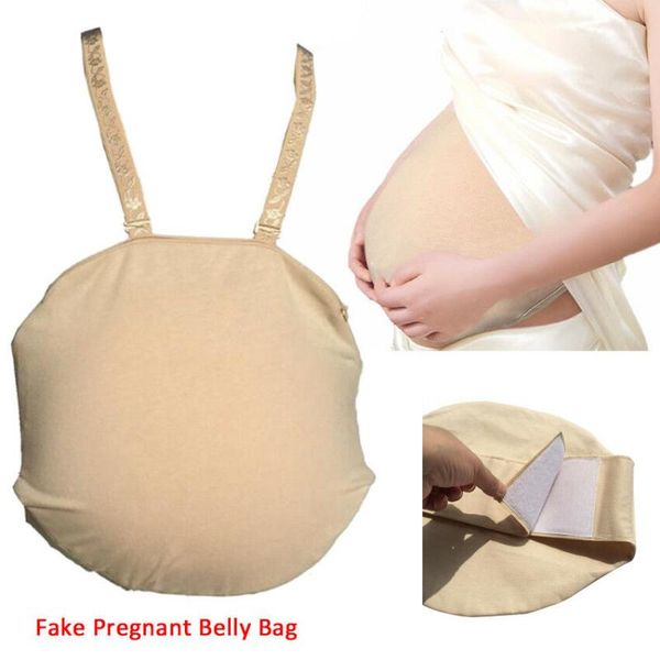 

women's shapers fake pregnancy belly artificial pregnant baby tummy cloth bag sale birthday gifts, Black;white