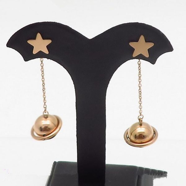 

dangle & chandelier fashion women star drop earrings stainless steel round ball long jewelry, Silver