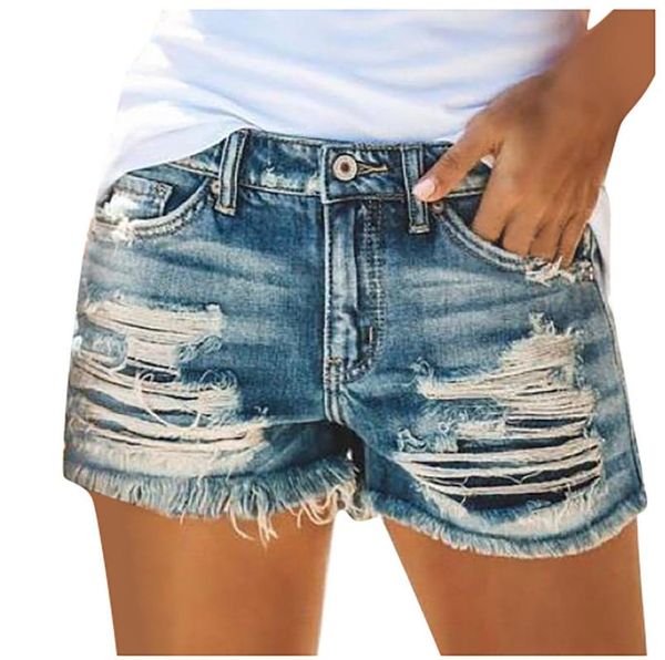 

women's shorts 2021 arrival summer casual jeans short women high waist novel style tear hole plus sizes fashion, White;black