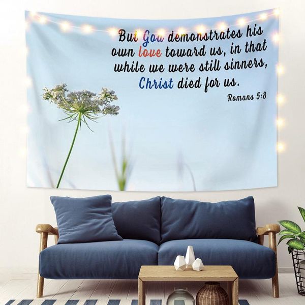 

tapestries laeacco fashion tapestry wall hangings warm flowers beautiful simple background english words bedroom home room decor polyester