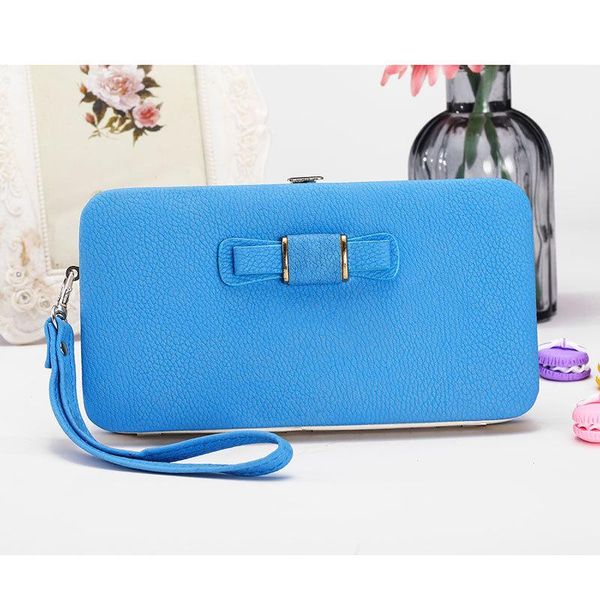 

wallets purse bowknot bag women's wallet long pencil box mobile phone, Red;black