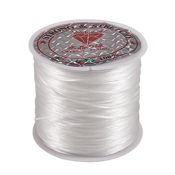 

white elastic stretchy crystal line jewelry beading thread spool 100 meters braid