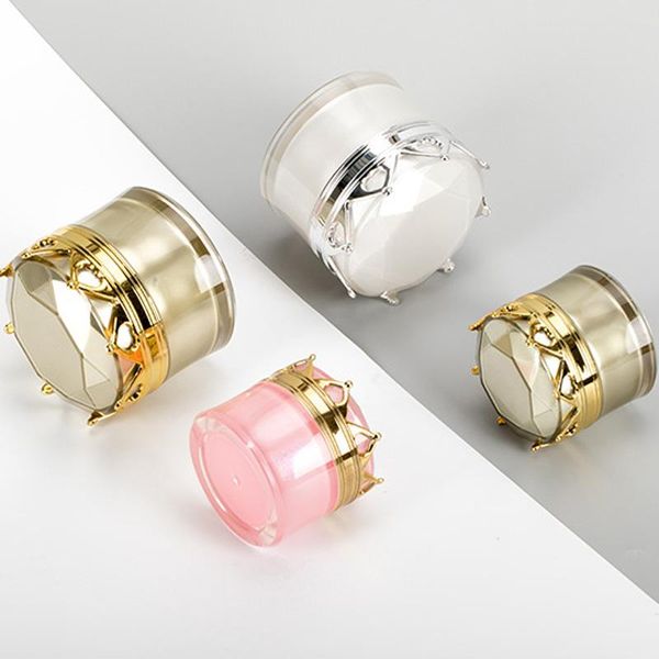 

storage bottles & jars crown plastic acrylic sample pot 5g 10g 15g empty nail polish gel eye face cream lashes eyeshadow for girls beauty 20
