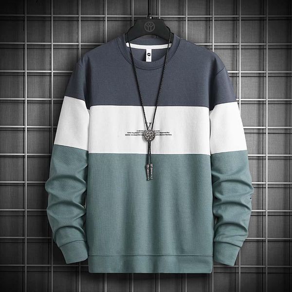 

men's hoodies & sweatshirts casual loose round neck men fashion streetwear korean style male pullover long sleeve 2021 spring, Black