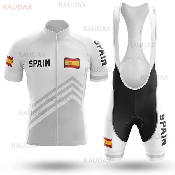 

racing sets spain bike uniform pro team short sleeve men'scycling jersey summer mtb clothes cycling set classic white, Black;blue