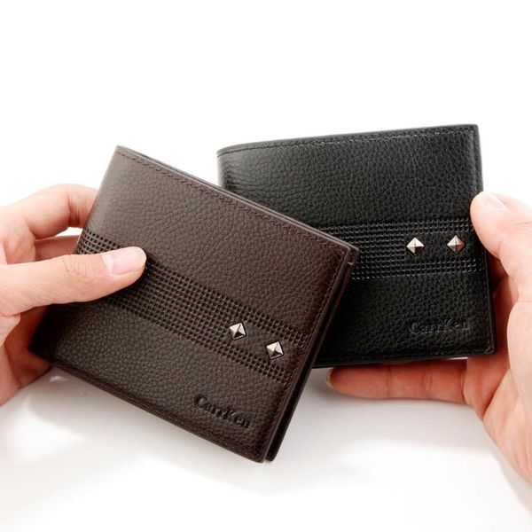 

wallets leather wallet men vintage luxury designers money purse for male thin cartera hombre peque a cuero vaca #3, Red;black