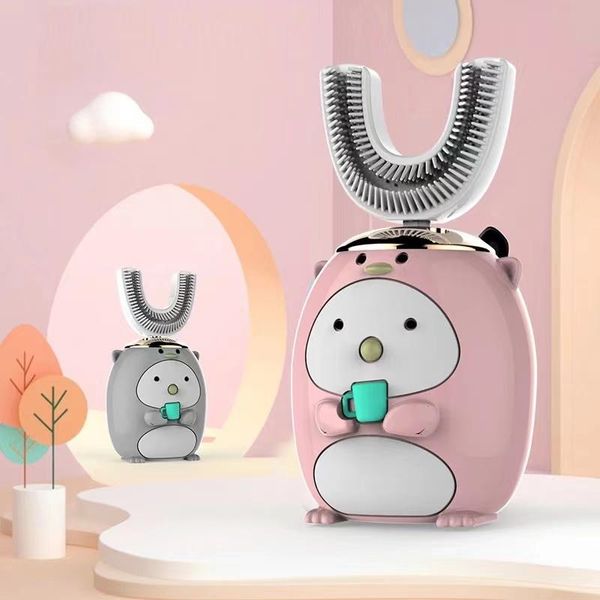 

smart 360 degress u sonic silicone electric toothbrush kids automatic usb charging children deep cleaning teeth brush