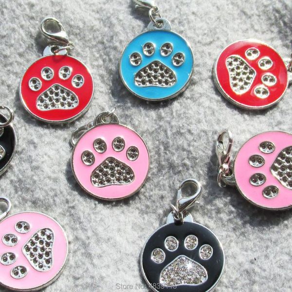 

dog tag,id card 100pcs/lot zinc alloy blank circle pet id tags with shaped design on face
