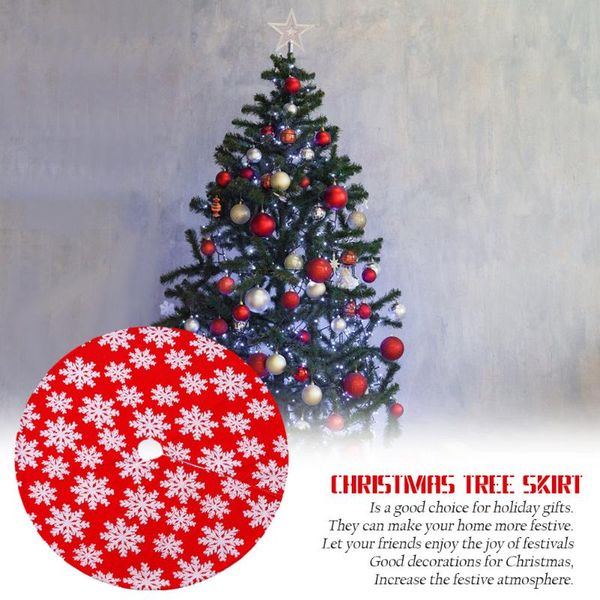 

christmas decorations tree skirt snowflake patterned mat cover flannelette round carpet year home ornament decor festival presents
