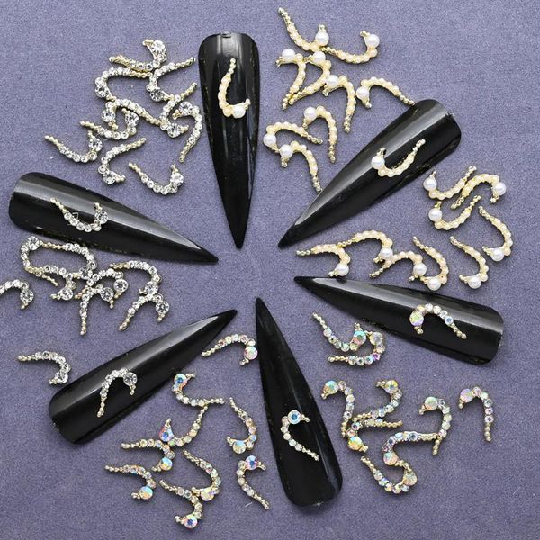 

nail art decorations 100pcs/bag wholesale ab love shape decoration chic crystal rhinestone pearl 3d heart manicure 6 style, Silver;gold