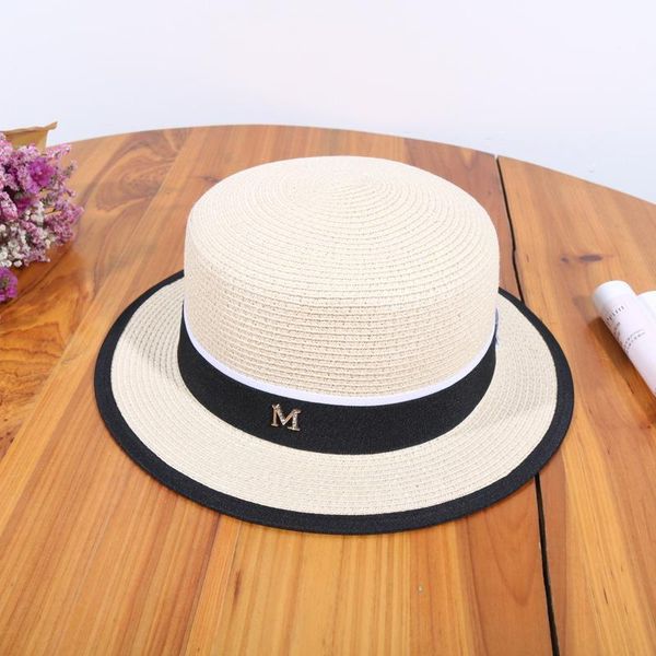 

stingy brim hats women summer beach sun cap brand flat straw hat men boater bone feminino hat0062, Blue;gray