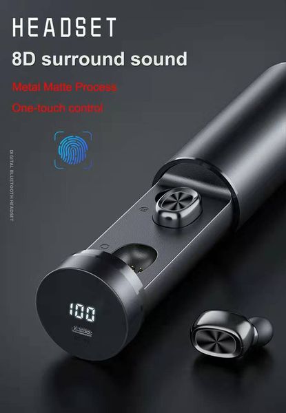 

new digital display sports cross-border bluetooth headset direct sales factory