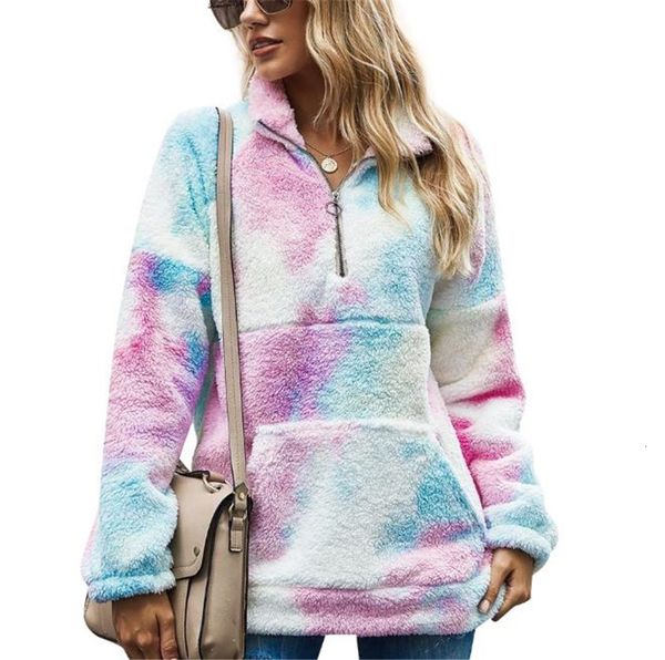 

women's hoodies & tie-dye sweatshirts spring autumn long sleeve leopard patchwork color hoodie with pockets zipper fly loose designer w, Black