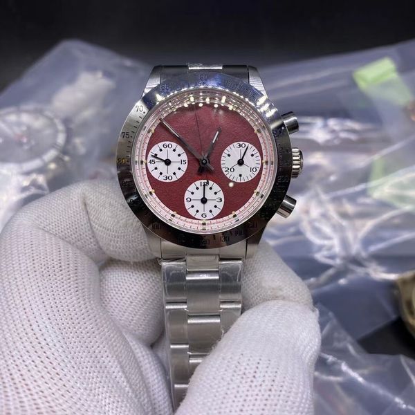 

men's casual watch satch chronograph dial precision scale high tempered glass surface, Slivery;brown