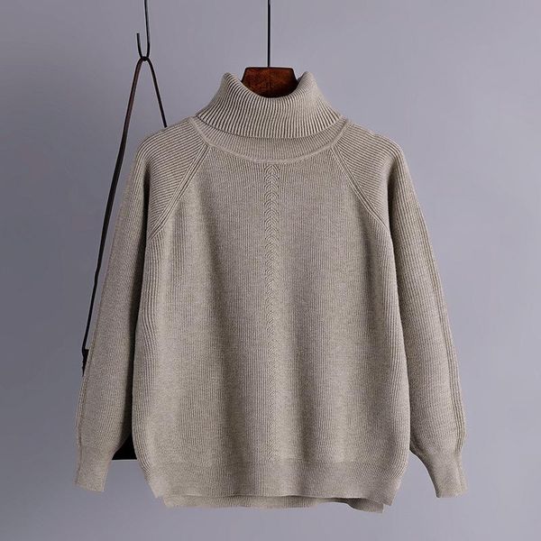 

autumn winter women's turtleneck loose warm sweaters jumper long sleeve thick sweater oversize, White;black