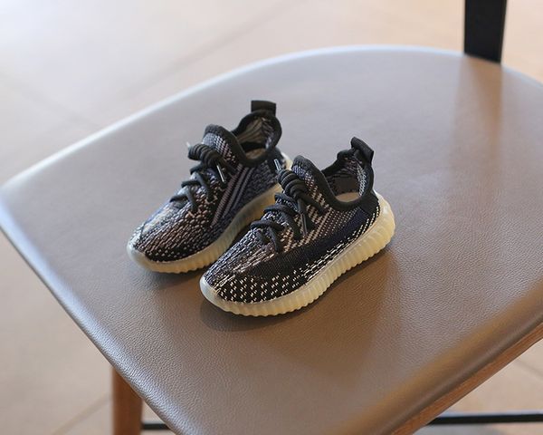 

boys' sports shoes 2021 spring and autumn children's coconut shoes flying woven breathable net shoes, Black