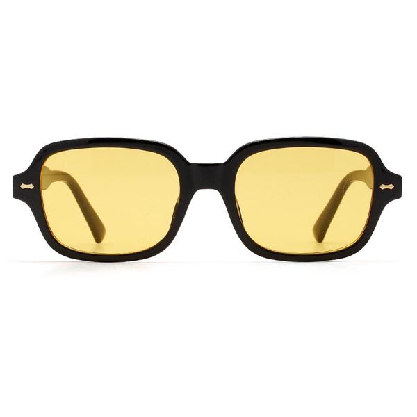 

sunglasses oec cpo fashion square men women small frame yellow female retro rivet glasses uv400 o403, White;black