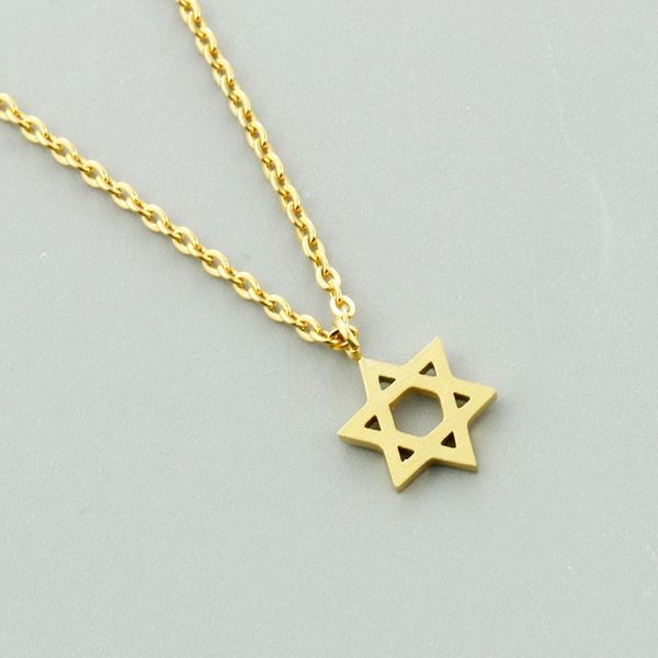 

pendant necklaces gorgeous tale summer delicate series fashion jewelry hexagram star shape charm rose gold color women necklace, Silver