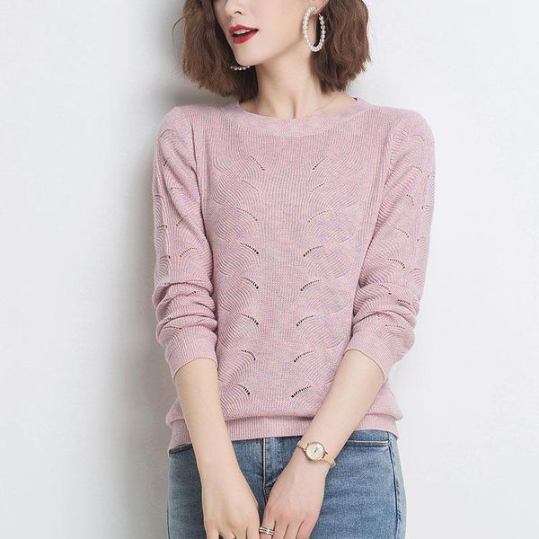 

women's sweaters round collar hollow woolen ladies 2021 autumn col rouler femme oversize green jumper loose knit closing-fitting, White;black