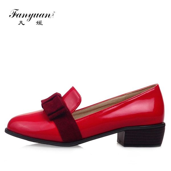 

women solid sweet butterfly-knot shallow pumps round toes big size girls spring med heels shoes dress, Black