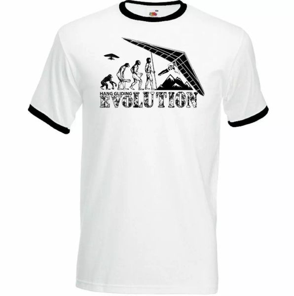 

hang gliding t-shirt mens funny paragliders paragliding evolution, White;black