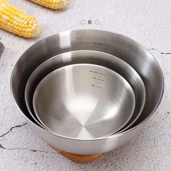 

stainless steel mixing bowls nesting storage set kitchen salad cooking bowl baking accessory with scale