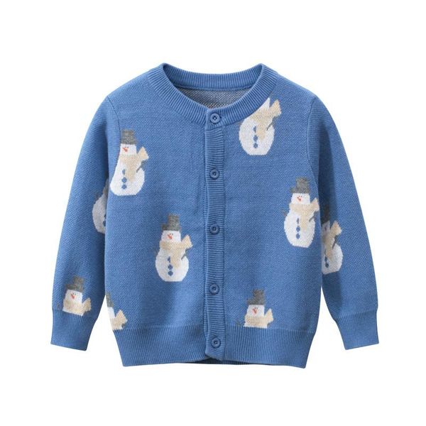 

pullover children's spring and autumn clothes sweater cardigan knit jacket for boys girls, Blue