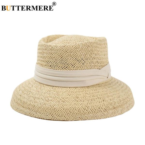 

womens summer hats designer brand straw hat hepburn wind party beach travel sun protective chimney cap wide brim, Blue;gray