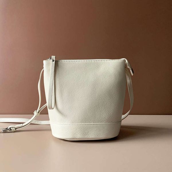 

head leather single shoulder bucket bag korean fashion with personalized women's