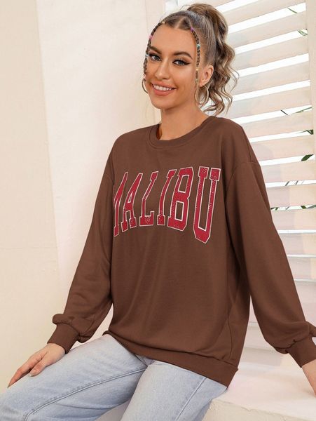 

letter graphic drop shoulder sweatshirt 03iq#, White;black
