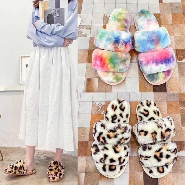 

autumn and winter 2021 fashionable plush slippers for women, Black