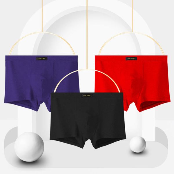 

bacterial men's underwear pure cotton four corner breathable medium waist trend large size loose shorts thin flat, Black;white