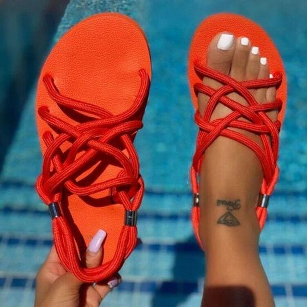 

sandals nice summer rope shoes women beach woman casual braided traditional creativity vogue flats sandal sandalias, Black