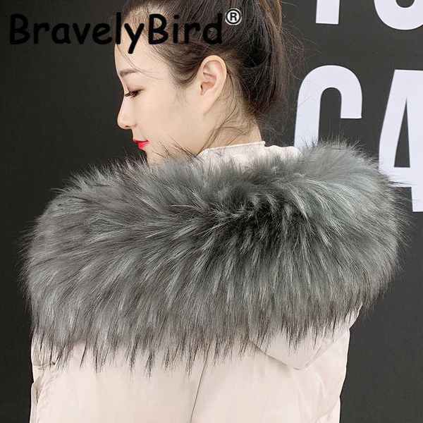 

100% faux raccoon fur collar winter jacket's hood fur decor shawl multicolor fake fur wraps clothing accessories h0923, Silver
