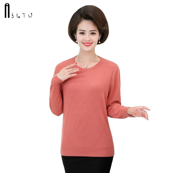 

women's sweaters asltw sweater autumn casual solid argyle jumper long sleeve pullover pull femme plus size soft knitted women, White;black