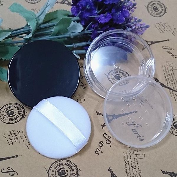 

black loose powder compact 8-10g travell full empty plastic cosmetic jar small sample makeup sub-bottling nail case storage bottles & jars