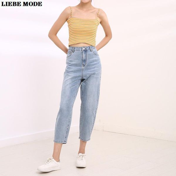 

women's jeans korean mom harem jean pant women loose straight denim trouser femme plus size holes boyfriend cotton pantalon mujer, Blue