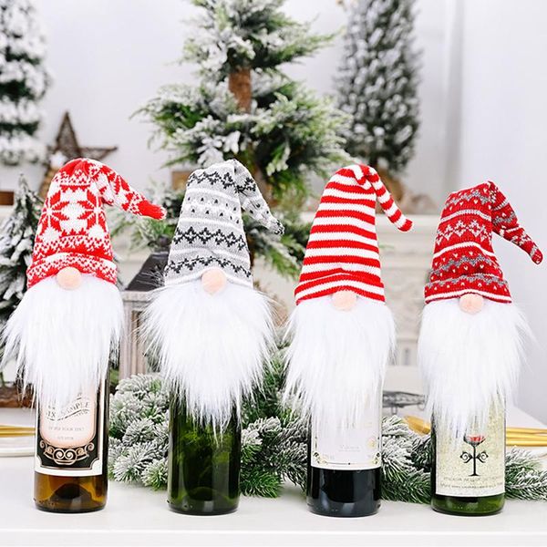 

christmas decorations decoration faceless doll wine bottle holder santa claus bag navidad merry for home natal