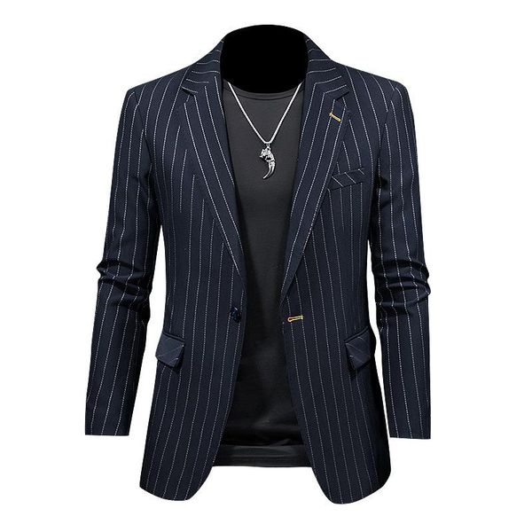 

men's suits & blazers arrival spring and autumn casual navy striped jackets men blazer single button suit plus-size s-5xl, White;black