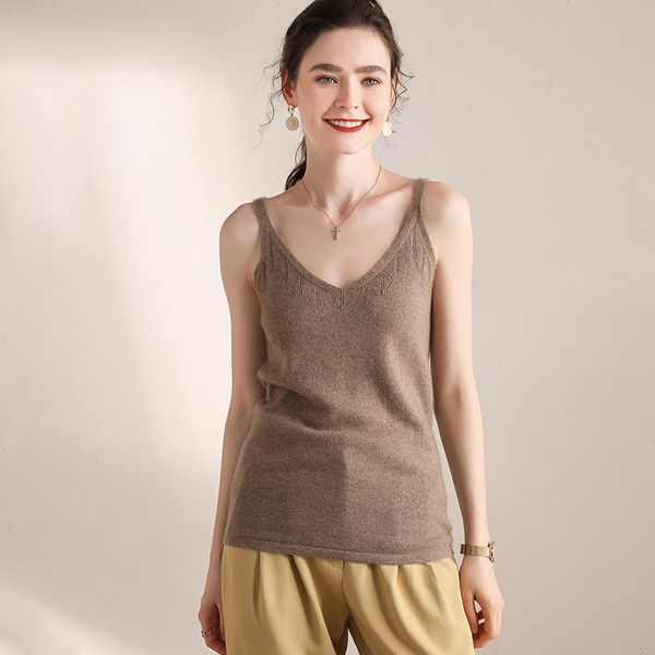 

women's tanks & camis autumn and winter fashion cashmere suspenders women's bottoming keep warm fashionable jqgd, White