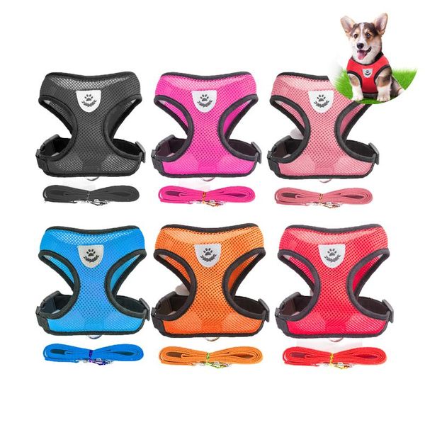

dog collars & leashes padded soft harness for small dogs summer cool mesh and harnesses durable vest lead arnes perro 10e