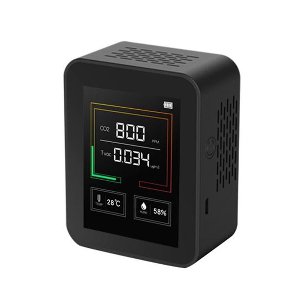 

smart home control co2 detector household air quality multifunctional c02 temperature humidity tester lcd display with backlight
