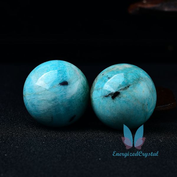 Blauwe Amazoniet Crytsal Sephere Reiki Healing Crystal Ball Meditatie Home Decor
