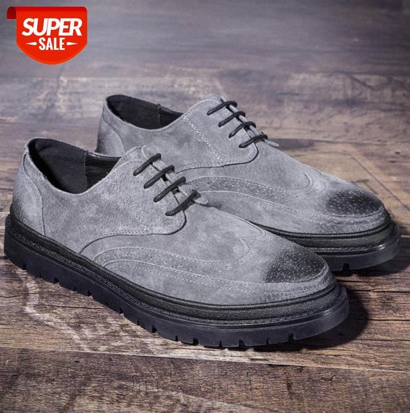 

leather shoes british brogues breathable men's pig #3v2c